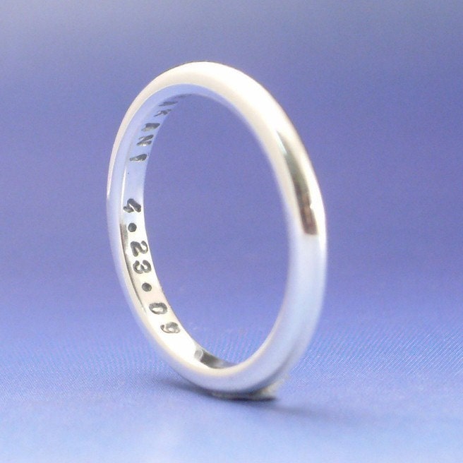 Keep a Secret......Stackable Sterling Silver Ring. Custom. Personalized , Personalised with your own message, word, phrase, quote. Stamped
