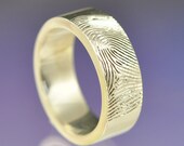 Personalised Fingerprint Ring. Your print hand engraved on a 5mm wide 950 platinum ring.