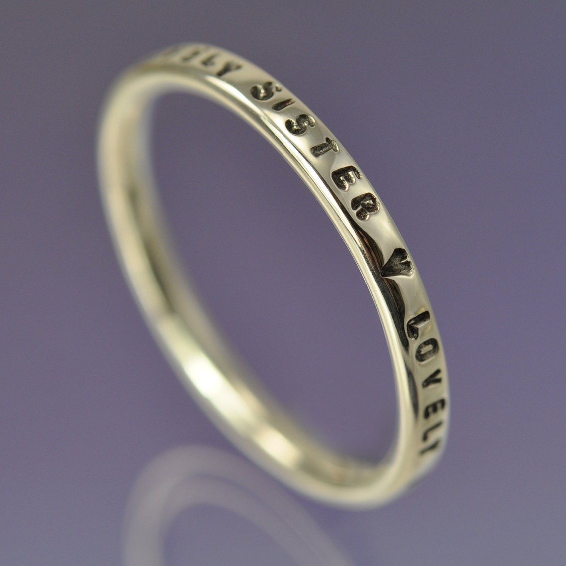 Stackable Sterling Silver Ring.  Personalised with your own message