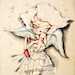 11x14- Valentine Cupid Girl and her Love Arrow-Big Eye Tattoo Angel Pinup-Pinkytoast Art Print