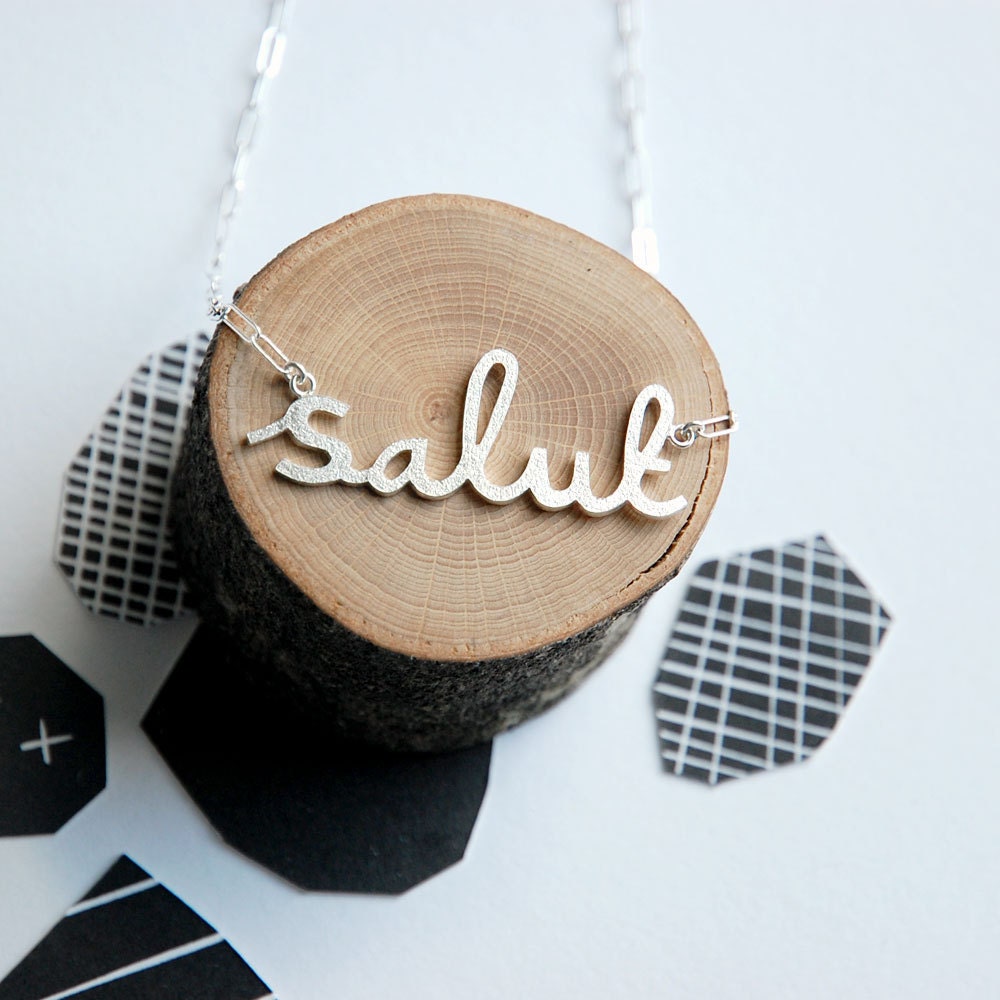 Salut Hello Necklace in Sterling Silver. LAST PIECE