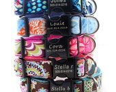 Lazer Etched Personalized Classic Cotton Dog Collar - 18 styles to choose from