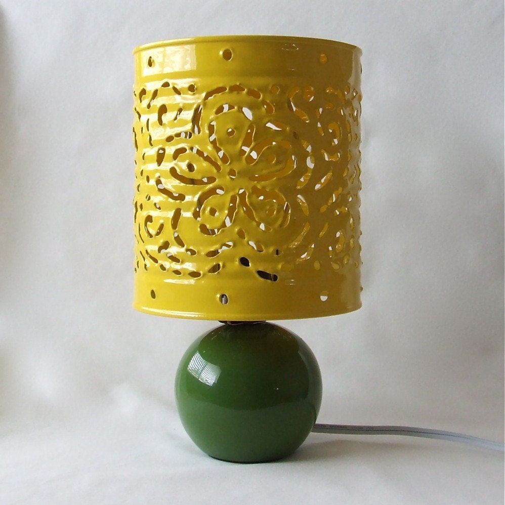 RESERVED for ALLISONLUELLA - Yellow and Green Floral Convertible Lamp