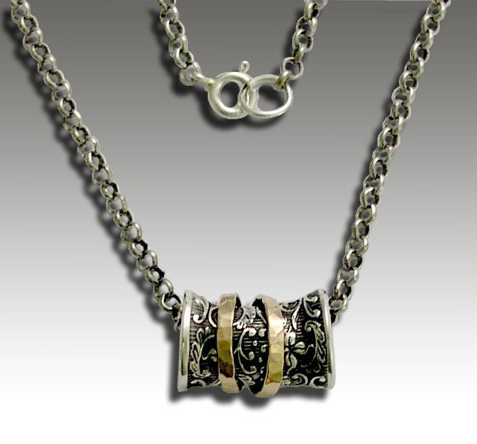 Sterling silver combined gold woodland necklace - Fallen