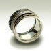 Sterling silver stacking band with silver and gold spinners - In my heart.