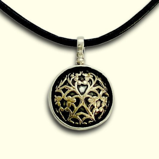 Sterling silver combined gold filigree lace necklace - The gypsy