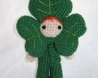 Crochet Pattern- Dave the shamrock amigurumi doll