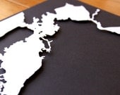 San Francisco Bay Silhouette - 8 x 10 original papercut