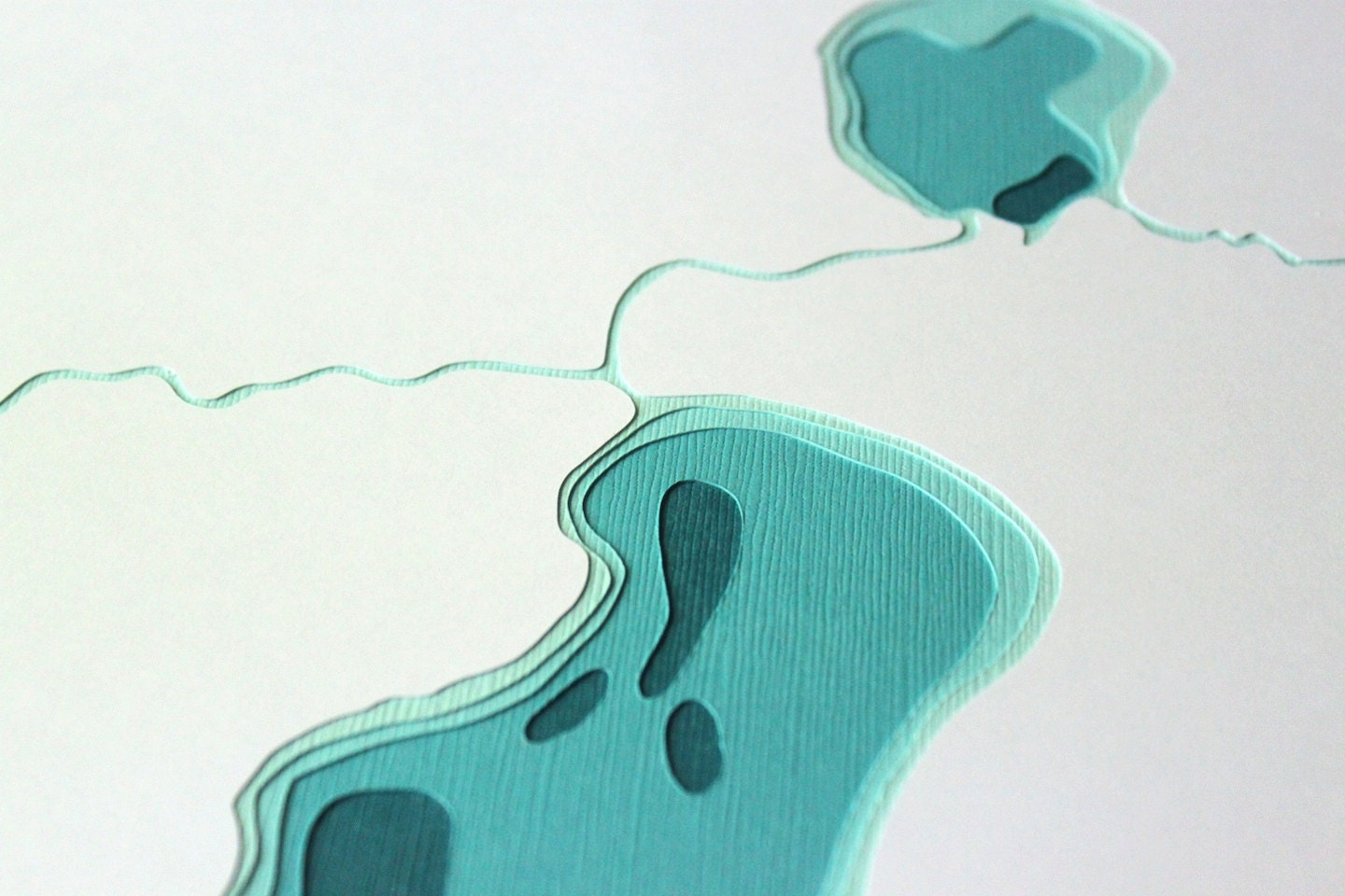 Lakes Nokomis & Hiawatha - original 8 x 10 papercut art