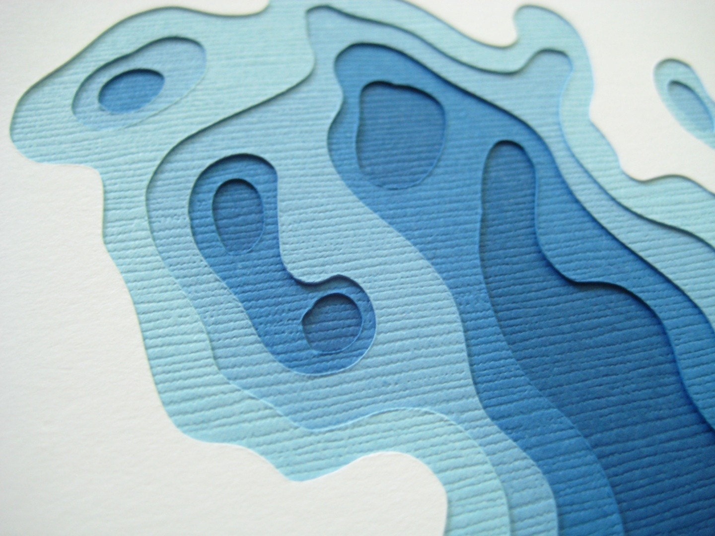 Topography in Royal - Set of 4 handcut cards