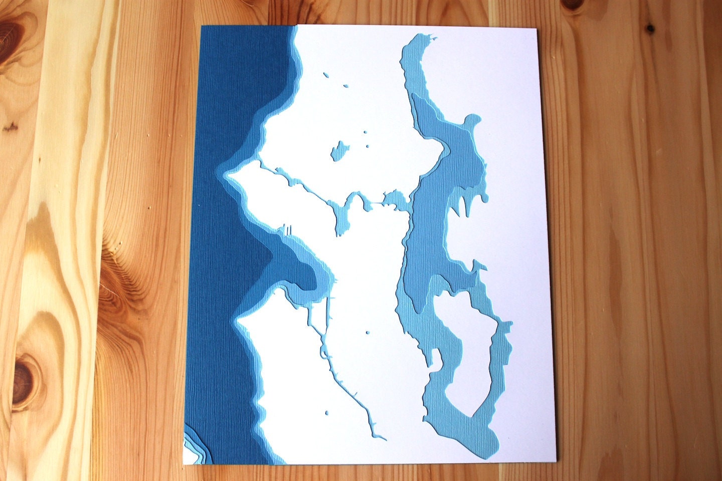 Seattle - 8 x 10 layered papercut art in your choice of colors