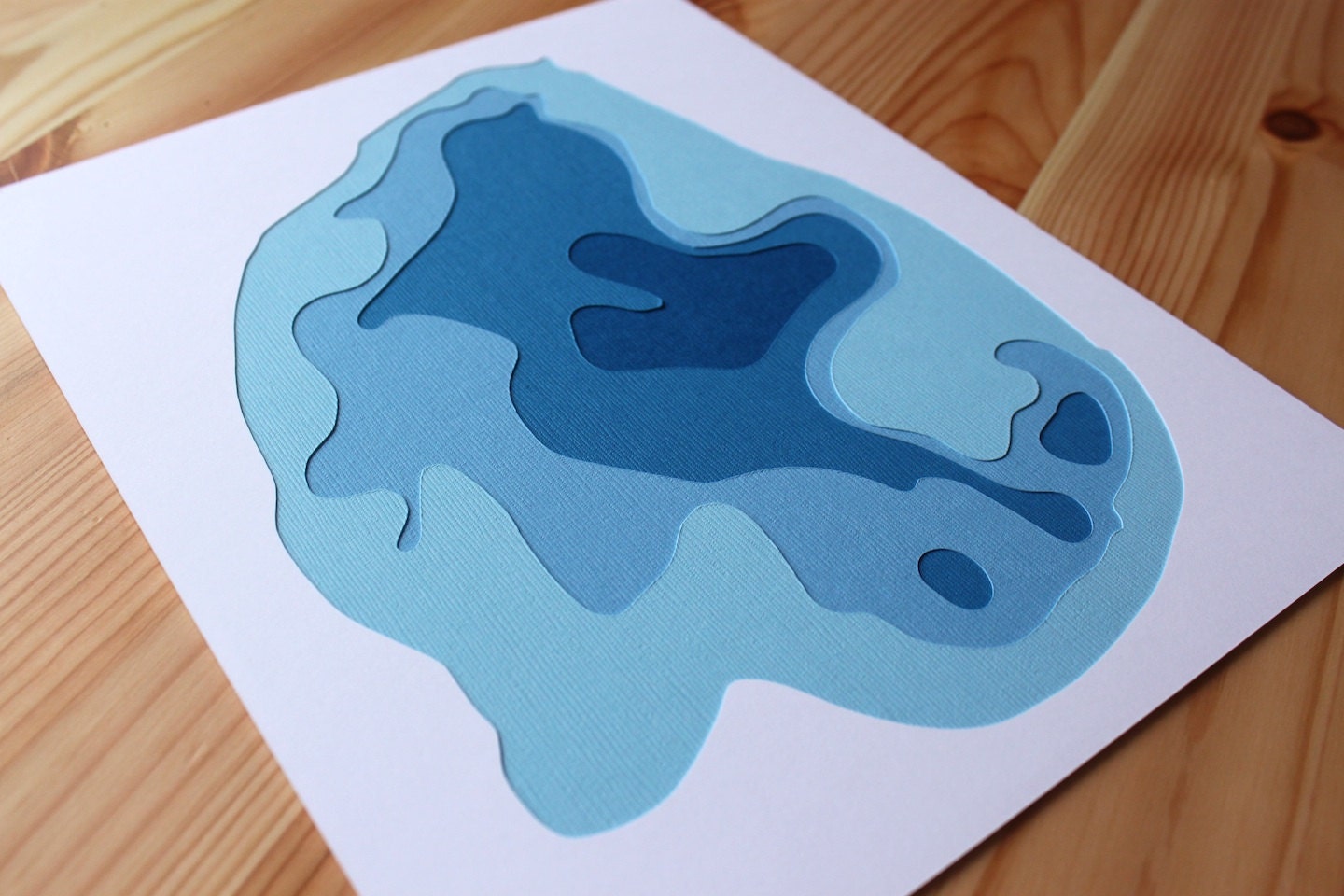 Lake Calhoun - original 8 x 10 papercut art in your choice of color