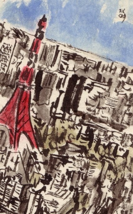Tokyo Tower - sumi e original