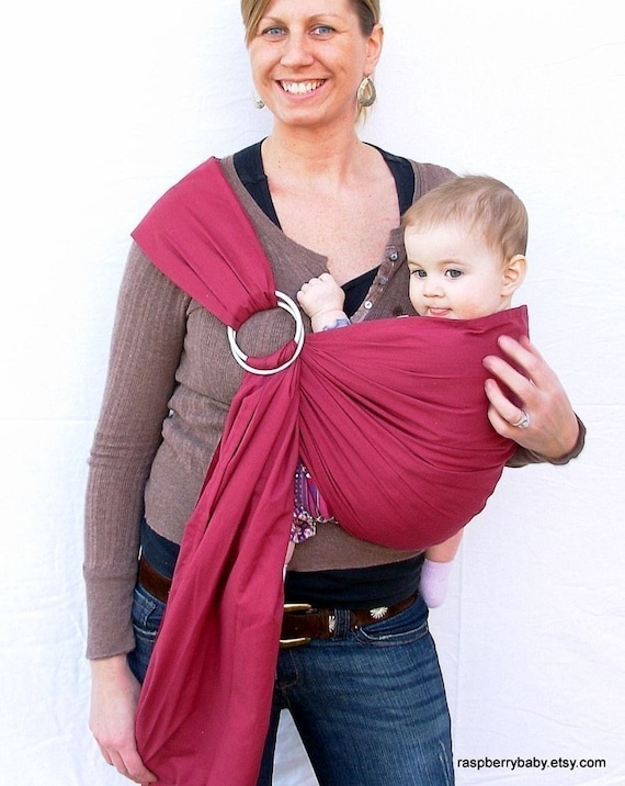 The Original Rustic Baby Sling in Berry- Ring Sling for infant or toddler -
