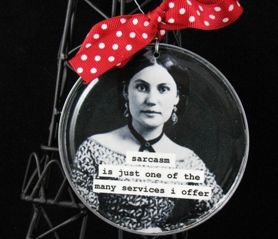 Funny Office or kitchen Wall Sign. Sarcasm is just one of the services i offer. Upcycled can lid
