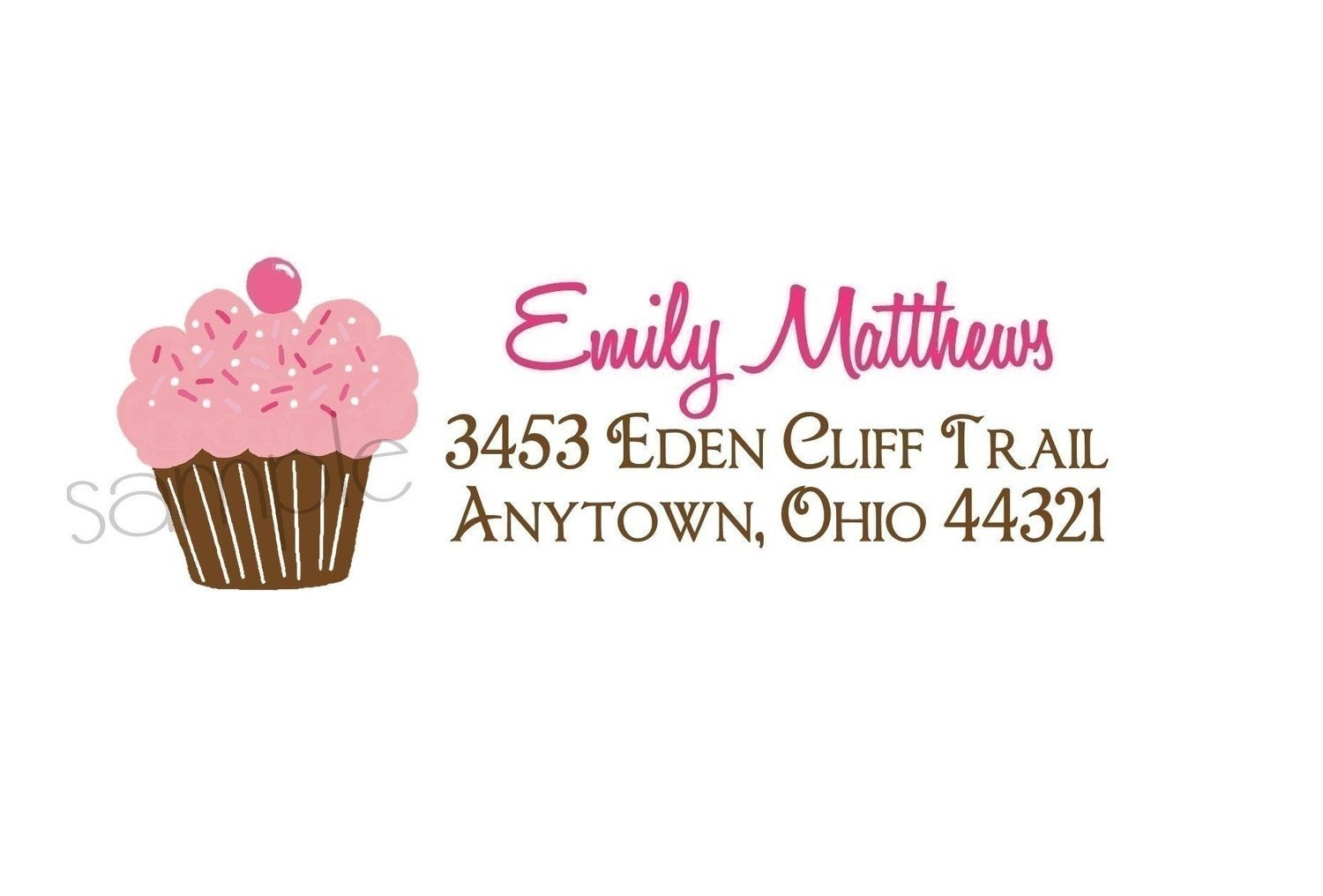 Personalized Stickers, Littlebeane Cupcake Address Labels, Labels, Tags, Seals, Cupcake, set of 60 Il_570xn