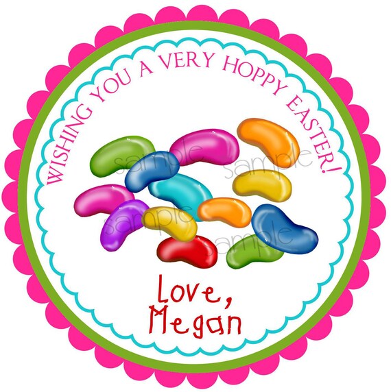 Easter Stickers, Jellybeans, Candy, gift stickers, favor labels, Easter Basket, Labels, Seals, set of 12 Il_570xn