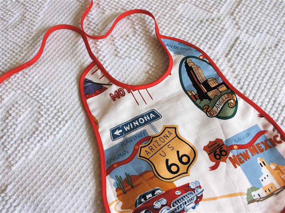 Vintage Inspired Cotton Bib - Get Your Kicks