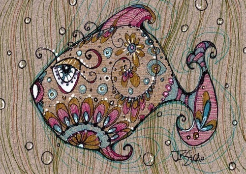 Francis the Fish Swimming in the Sea - 5x7 wall art - print