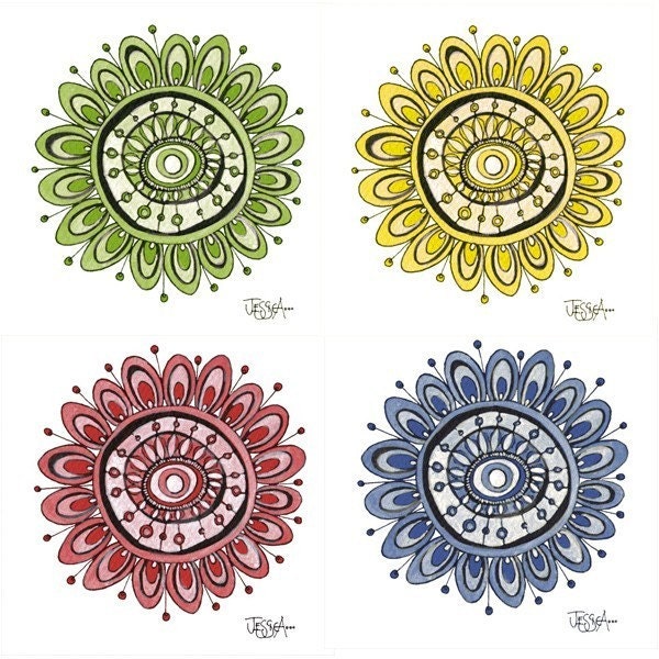The Amelia Mandala Series - Set of four 5x5 fine art prints