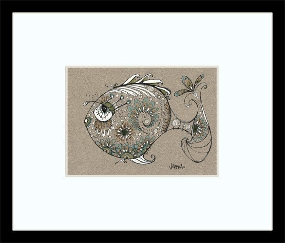George - yes he's a pretty fish - 8.5 by 11 inch Print