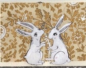 Golden Age of Rabbits  Original Watercolor