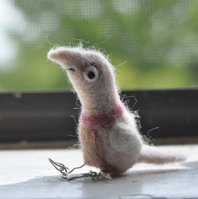Spring Bird  Needle Felted Woolen  Sculpture