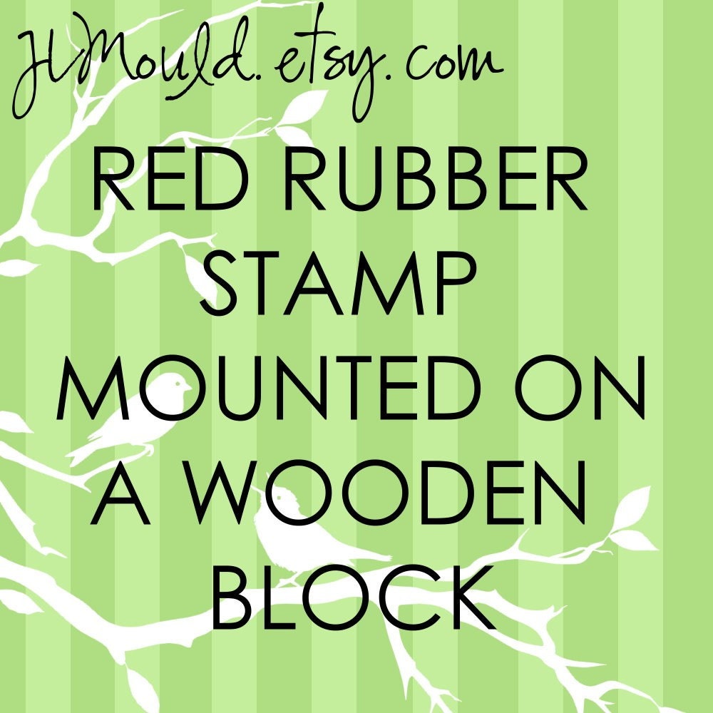 JLMould 1.25x3 Custom Red Rubber Stamp for Small Business Wedding DIY Project Choose With or Without Handle