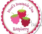 Personalized Stickers -- Sweet Raspberries -- Personalized Canning Labels, Preserves Labels, Jam Stickers -- Choice of Size
