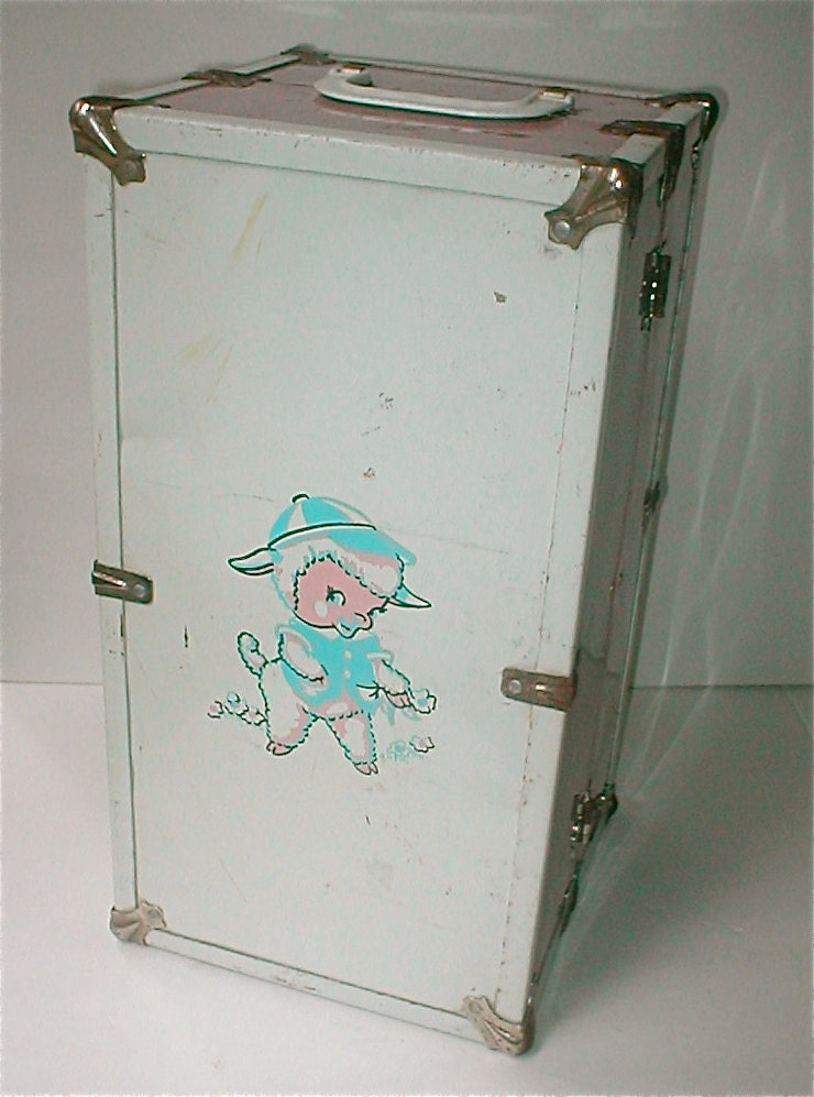 vintage metal doll case