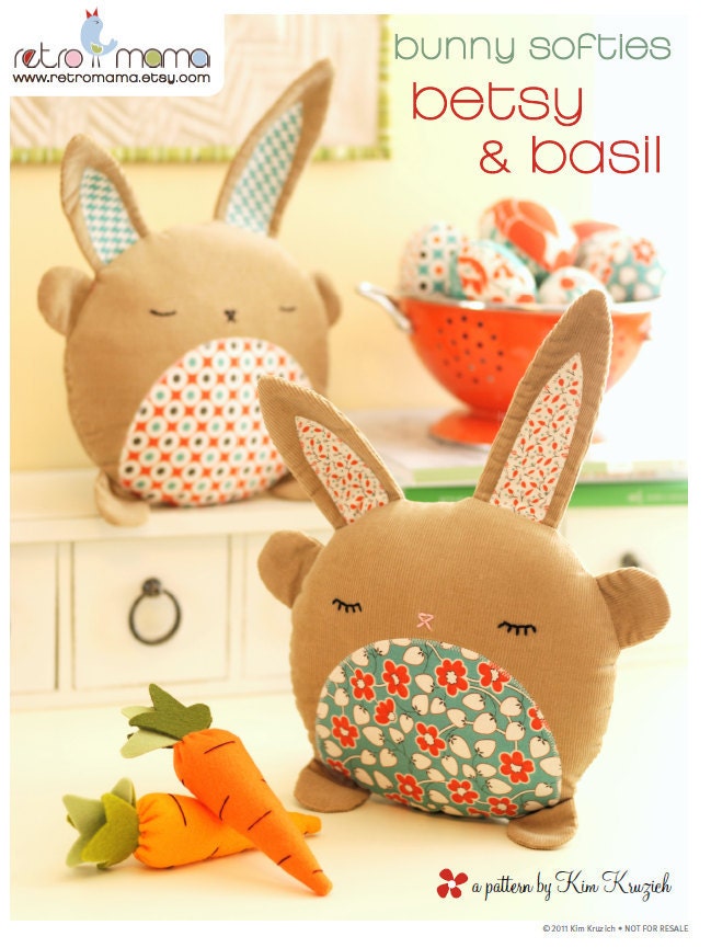 Bunny Stuffed Animal Sewing Pattern Instant Download