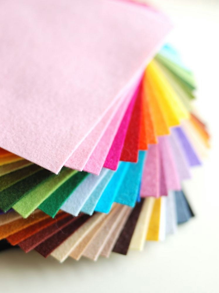 6" x 6" Wool blend felt sampler all 45 colors