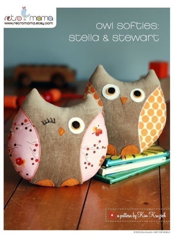 PDF Sewing Pattern Stella and Stewart Owl Softies