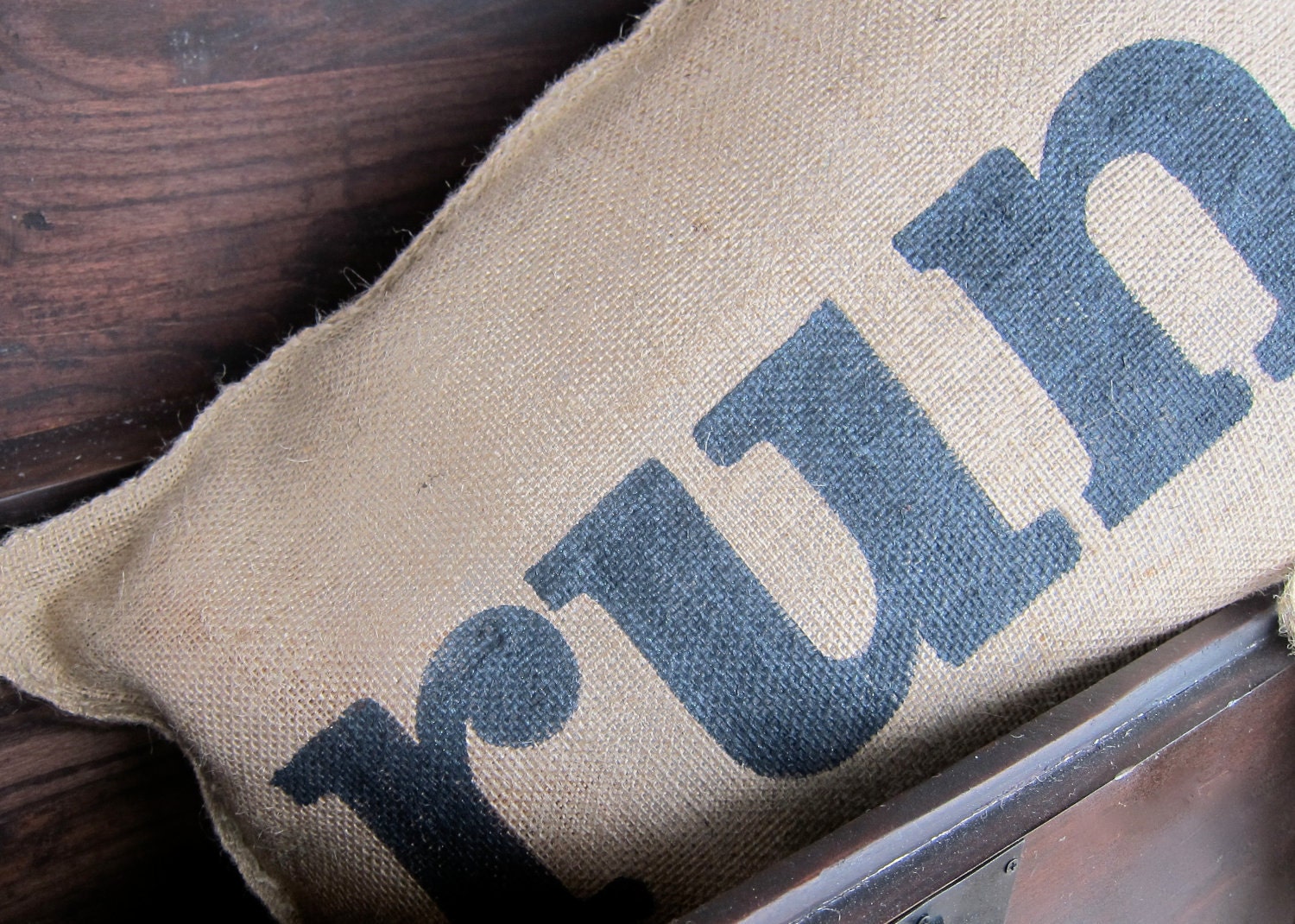 Burlap Charley Pillow - put your custom zip code here