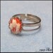 ON SALE Cameo Ring, Silver Adjustable with Cream and Orange Flowers