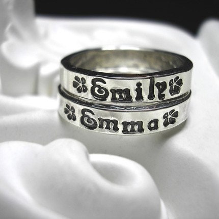 Personalized Ring in RECYCLED Sterling Silver