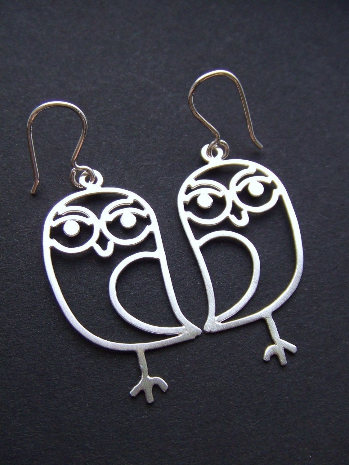 Sweet Owls - sterling silver owl earrings