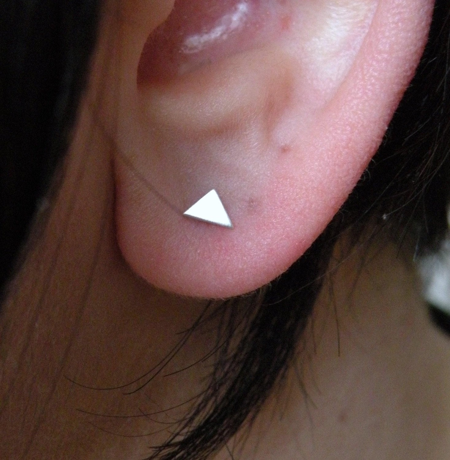 All Things Considered - D.I.Y. No.5 - geometric single mini sterling silver triangle earring