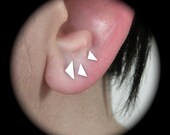 Keep it Simple - six triangles sterling silver post triangle modern earrings
