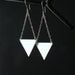 Keep it Simple - triangle geometric sterling silver dangle earrings with chains