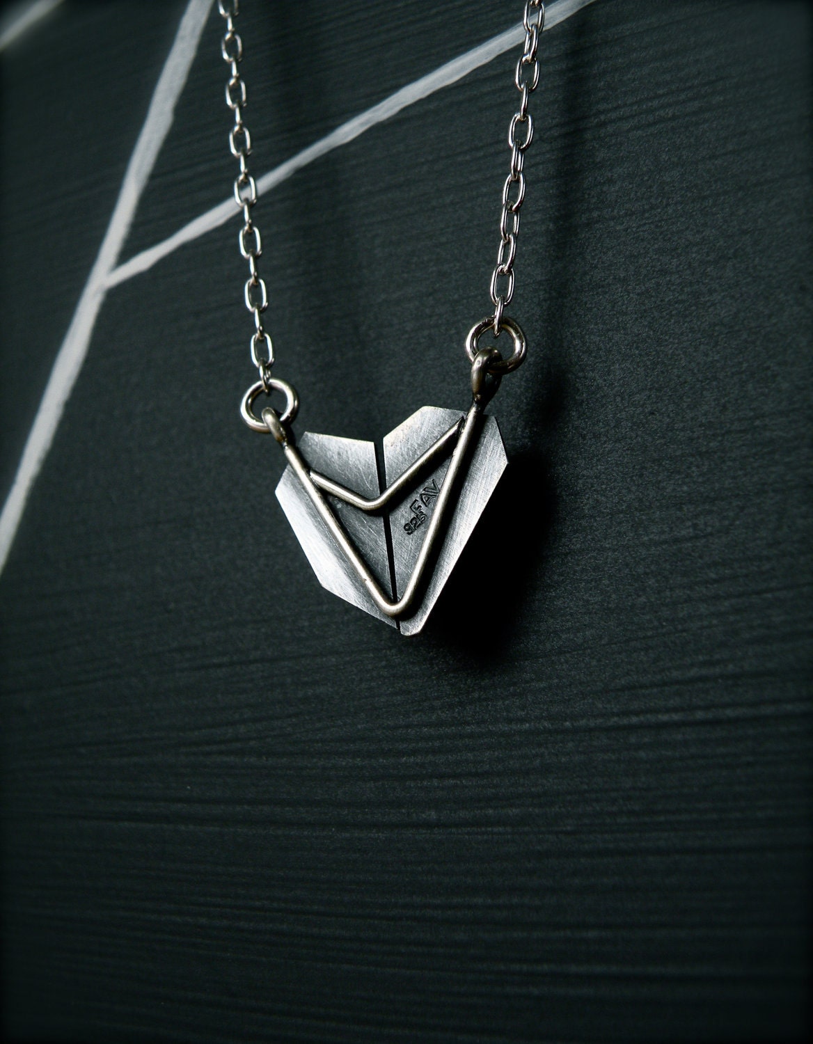 First Crush Collection - asymmetrical geometric modern necklace No.11
