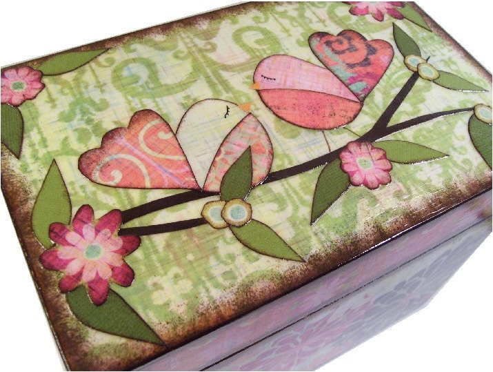Keepsake Trinket  Box  MADE To ORDER  Decoupaged Sheep - Owl Box and Other Fun Designs  LARGE and Crafted by Hand