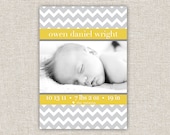 Chevron Birth Announcement, photo birth announcement, modern birth announcement, custom birth announcement, baby boy or baby girl