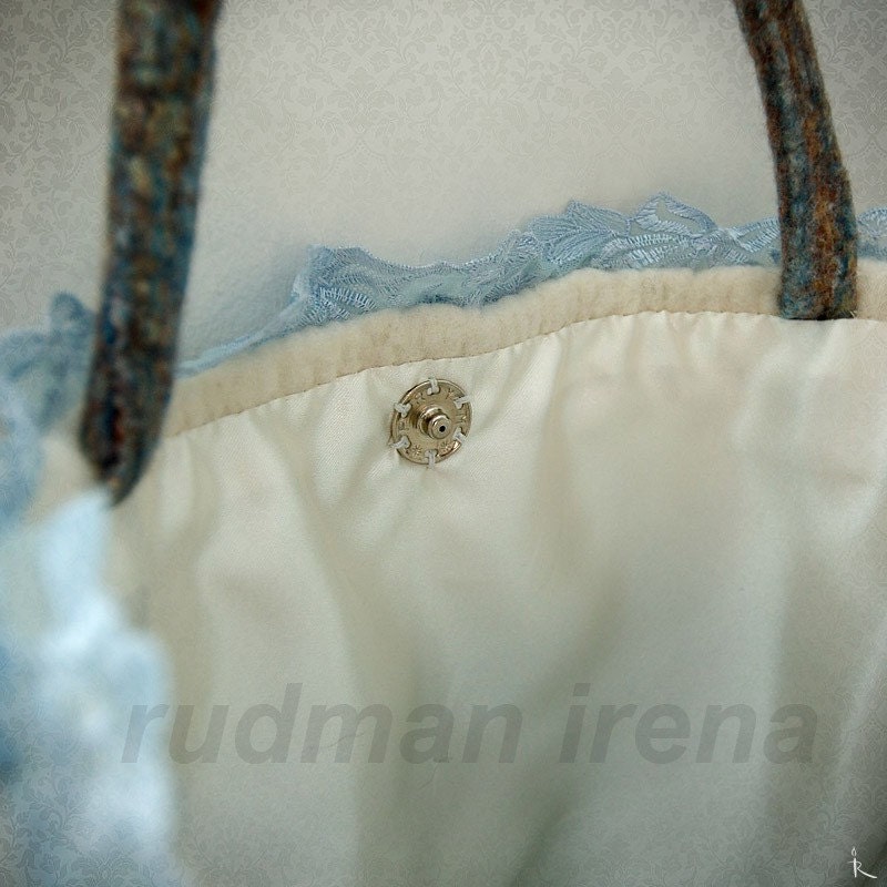 Felted handbag Rain drops