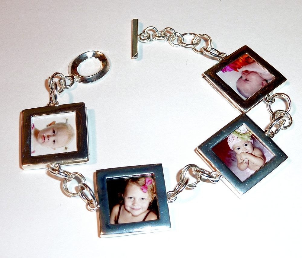 SALE. Silver Photo Bracelet. Photo Jewelry. Picture Pendants (4 Frame)