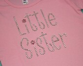 LITTLE SISTER short sleeve rhinestud tee by Daisy Creek Designs