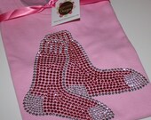 RED SOX socks short sleeve RHINESTUD tee by Daisy Creek Designs
