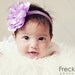 Light purple lavender satin flower headband newborn through adult great photo prop too