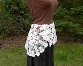 Victorian Lace Overskirt, Capelet,  Tie On Lace Overskirt Skirt, Bustle, Vintage Crochet,  Marie Antoinette, Steampunk Woodland