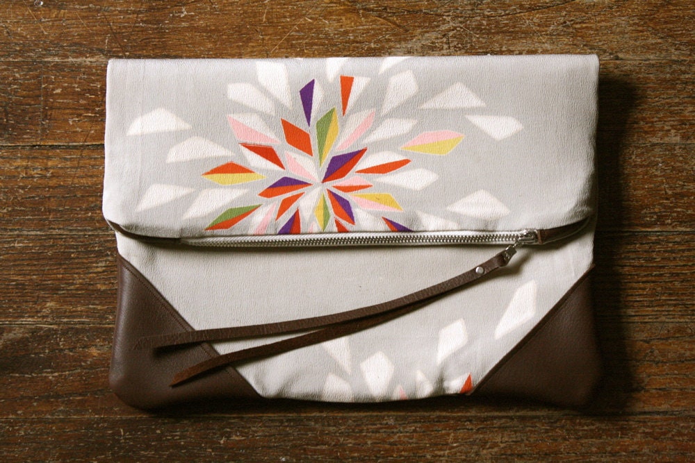 NOMAD Collection - STELLA Leather & Kimono Clutch